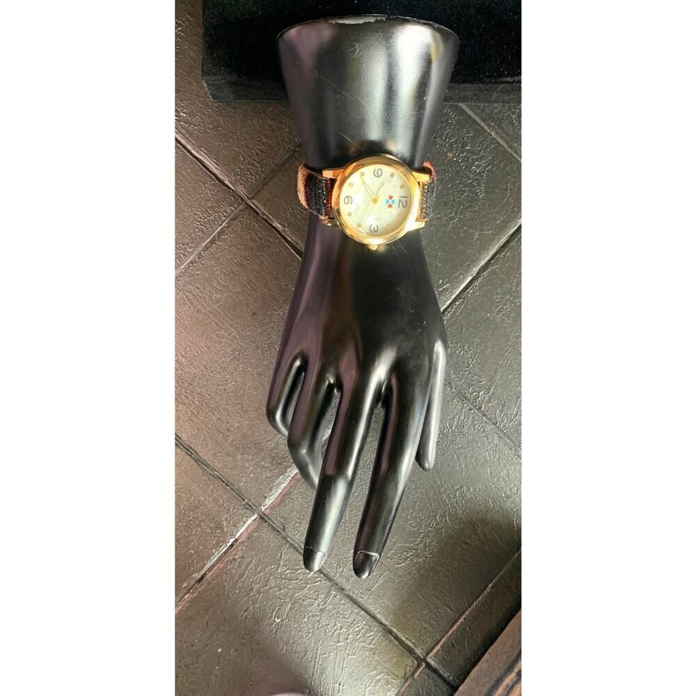Canyon Sky Southwest Women's Watch 35mm Gold Tone w/Woven strap, AS IS condition
